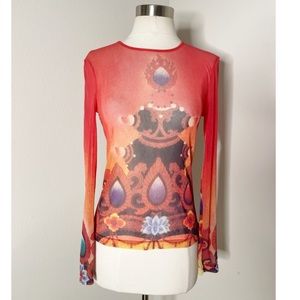 Jean paul Gaultier style | Vintage vivienne tam buddha mesh top 90’s